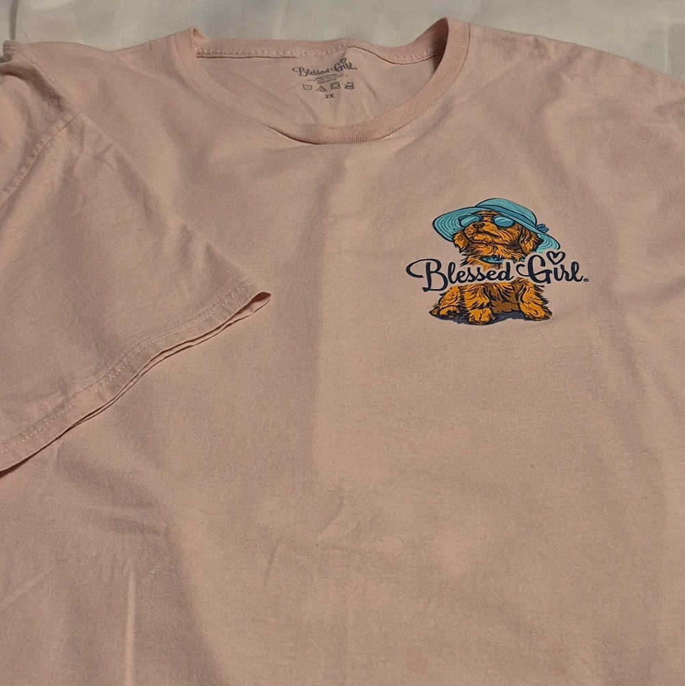 Blessed Girl Size 2X Pink Short Sleeve Tee - Picture 1 of 6